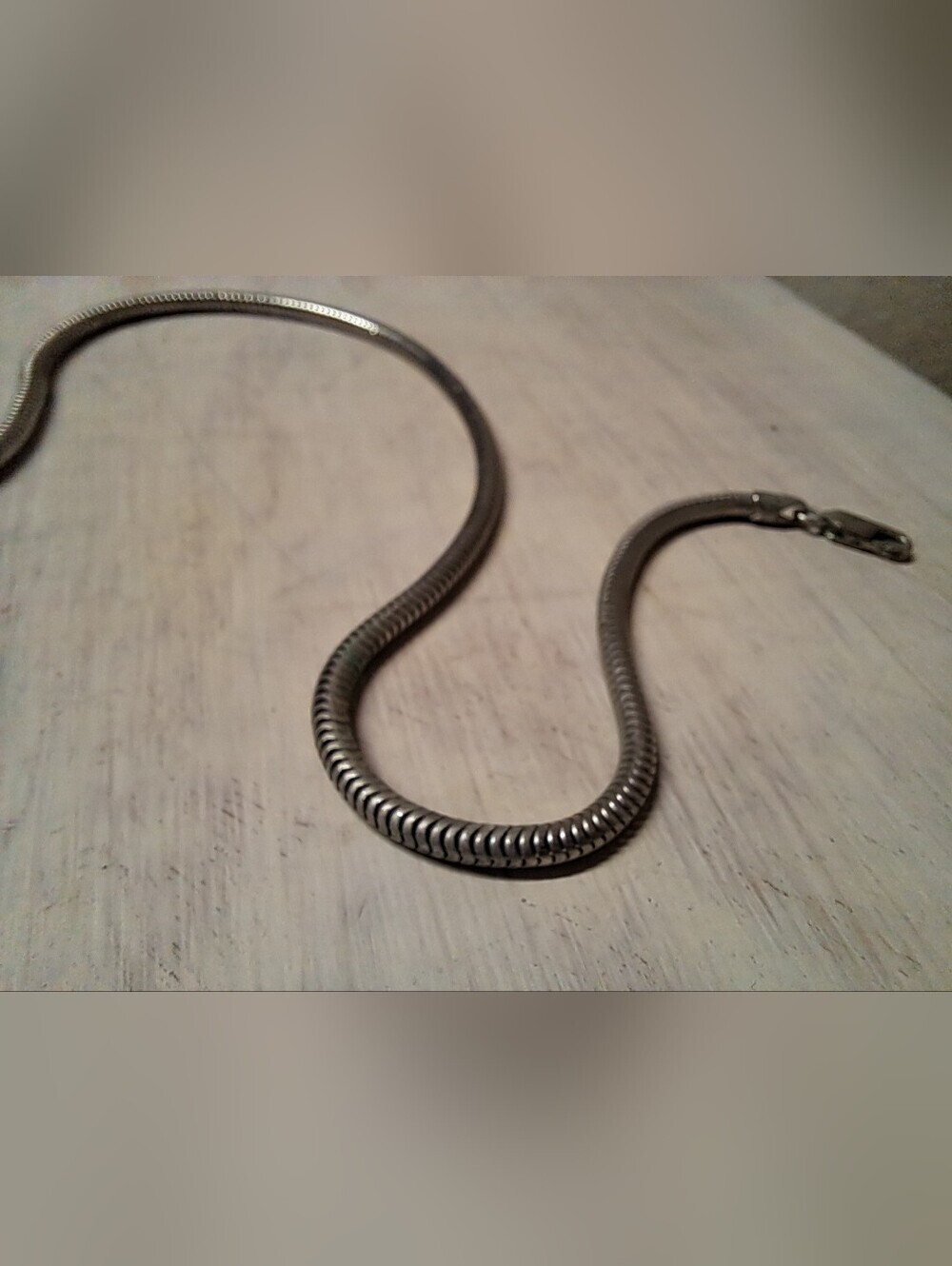 16" Sterling Silver Snake Chain Necklace - Picture 5 of 5